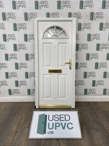 White composite front door - white,