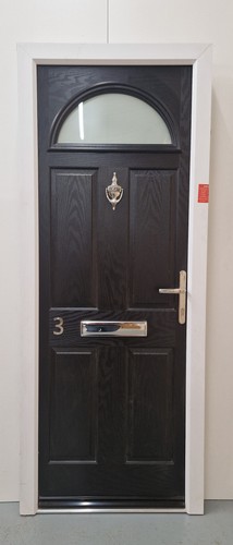 Composite front door glazed - front,