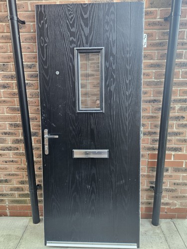 Composite front door - composite, black