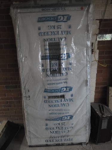 Composite front door - door, white