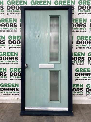 Composite woodgrain front door - front,